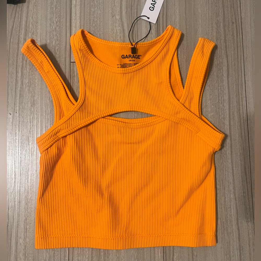 Garage orange sport bra crop top xs